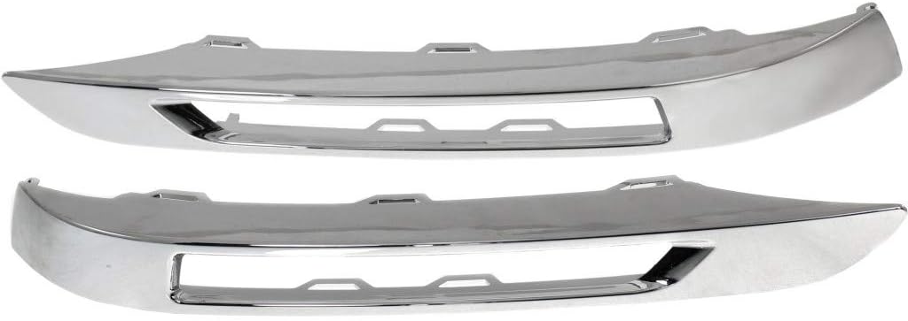 For Mercedes-Benz GLK250/GLK350 Fog Light Trim 2013 Driver and Passenger Side Pair/Set | Chrome | DOT/SAE | Replacement For MB1038175, MB1039175 | 2048853374+ 2048853474