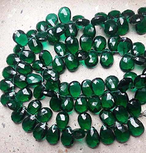 Quartz vert Rama briolette poire 8x12mm pour créer vos bijoux de soirée d'été