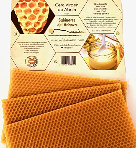 Cera de abeja (195g) Natural 100% origen España. De nuestras propias colmenas, pura y versátil: para cosmética, cremas, pomadas, protector labial...
