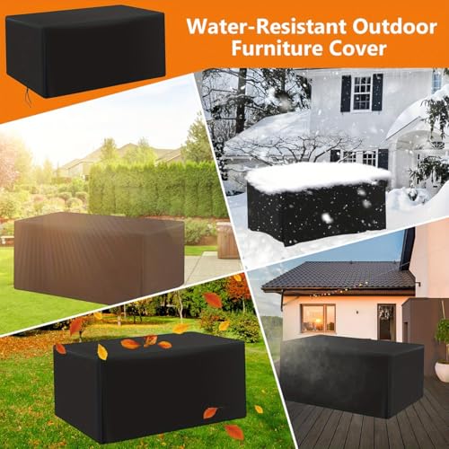 Housse salon de jardin rectangulaire bâche table de jardin Oxford anti-UV - 8