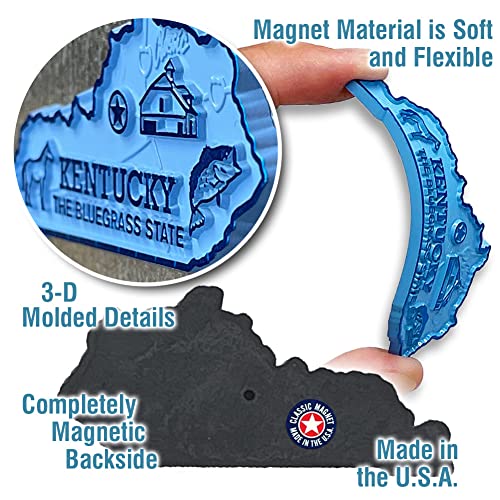Imán decorativo pequeño Kentucky de caucho miniatura 3