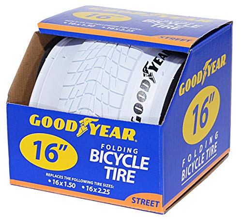 Goodyear Folding Bead Bicycle Tire, 16 x 1.5/2.25, White