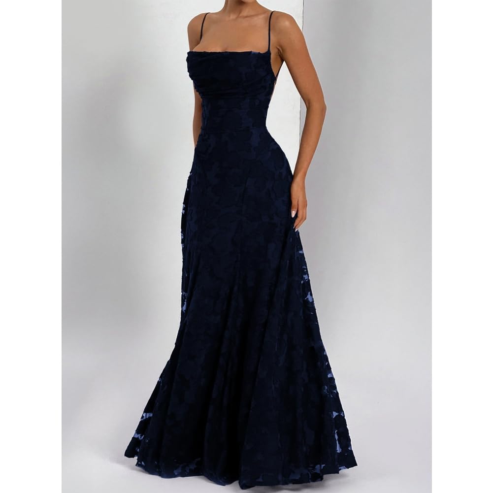 Pizzo Floreale Jacquard Abiti da Damigella D'Onore Elegante Corsetto Spaghetti Strap Backless Chiffon Donne Formale Prom Dress