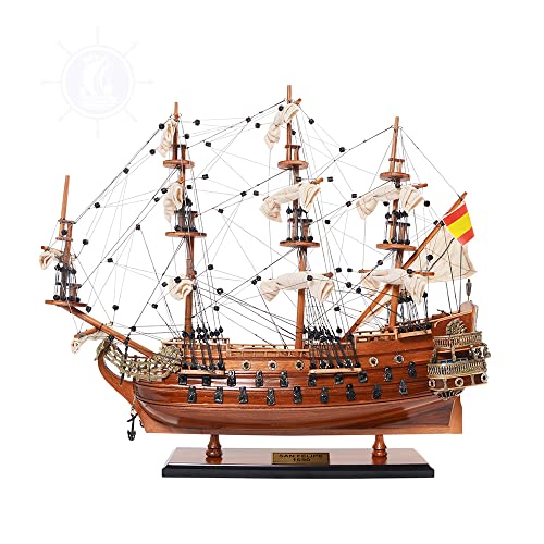 Old Modern Handicrafts San Felipe Small Ship Model - Fully Assembled Ship Model Exquisite Nautical Décor for Home & Office - 19.0L x 7.0W x 18.0H Inches