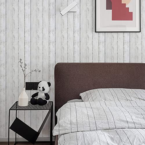 White Gray Wood Wallpaper Self-Adhesive Wall Paper Peel And Stick Wood Vinyl Film Removable Decorative Wooded Wall Coverings For Home Renovation #TOP6