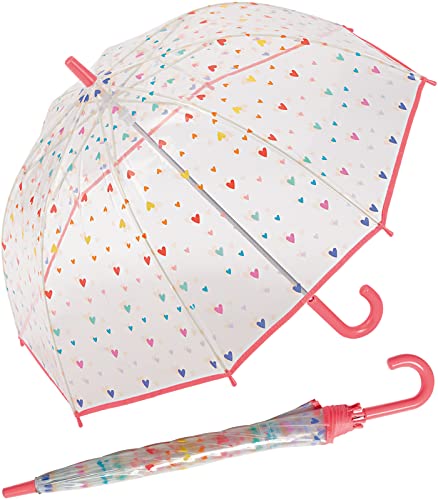 ESPRIT Kinder-Stockschirm Domeshape transparent - Kids Candy Hearts