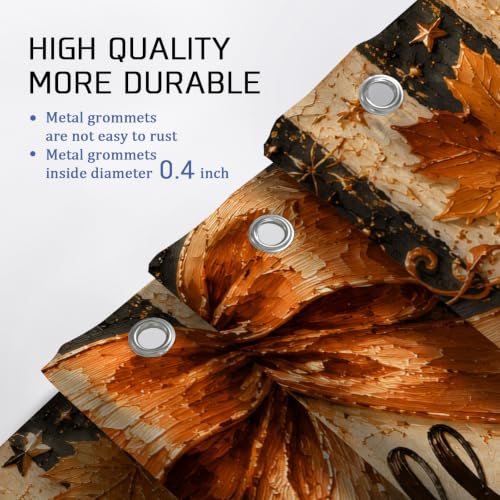 Rideau de douche motif citrouilles rustique extra long 183 x 243 cm - 5
