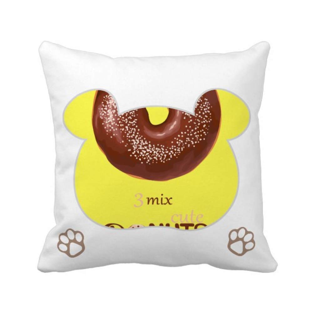 Housse de coussin carrée donut chocolat lavable pour protéger votre canapé