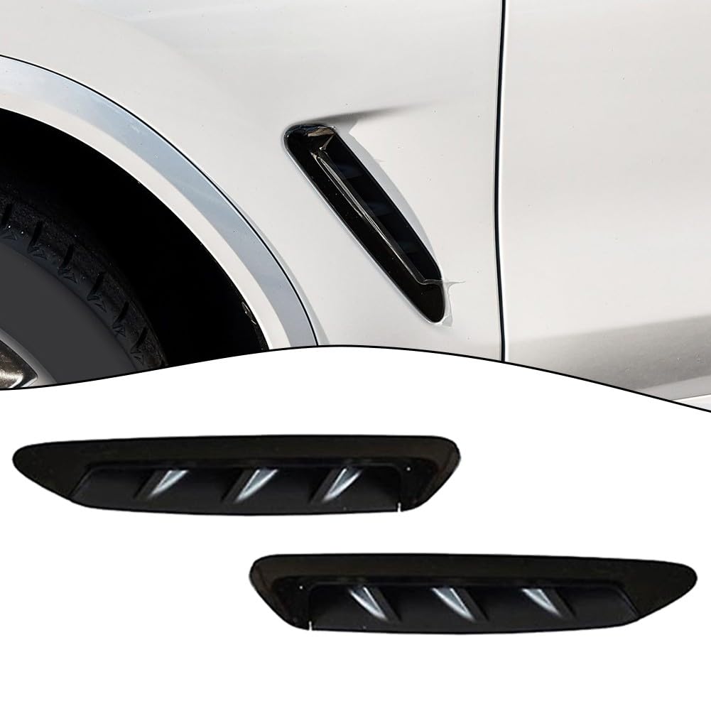 Schwarze Kotflügel Seitenluftkanalverkleidung aus ABS, 1 Paar, passend für BMW G01 X3 M Sport 2018-2021, Ersatz für OEM 51138064805/51138064806