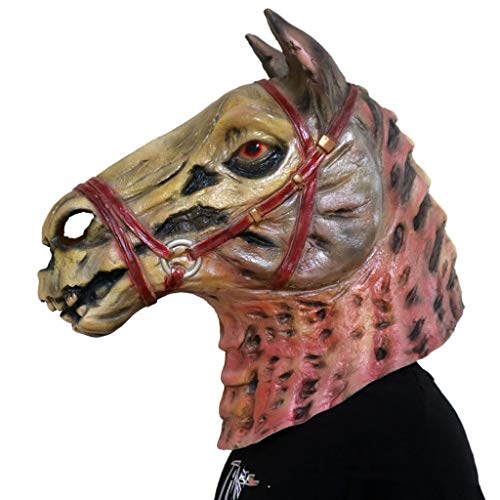 Dinglong Masque Crâne Cheval Tête Style Masque Fondre Visage Costume Adulte Latex Halloween Effrayant – vue 3