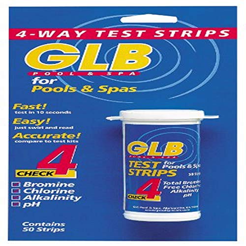 GLB Pool & Spa Products 71000 4-Way Water Test Strips, 50-Strips