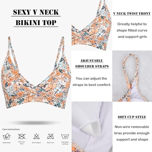 Image of Amy Babe Women's High Waisted Bikini Sets Push Up Twist Front Spaghetti Straps Ruched Two Piece Swimsuit Bathing Suit