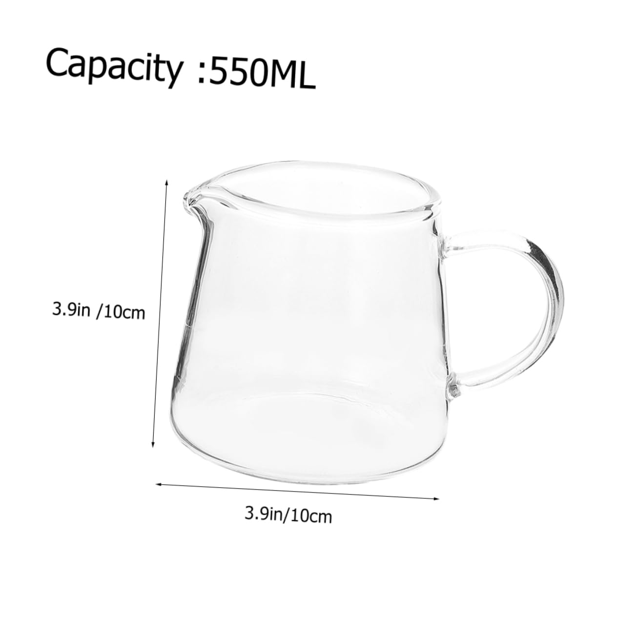 Glass Milk Cup Coffee Mugs Water Pitcher Clear Coffee Mug Syrup Clear Container Sauce Pitcher Cream Pitcher with Handle Glass Cream Pitcher Coffee Creamer Dispenser Creamer Pitcher HOLIDYOYO
