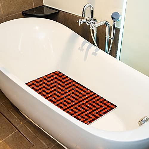 Tapis de baignoire antidérapant orange 40x70 cm à ventouses