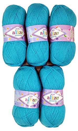 Alize Bebe - 5 gomitoli di lana da 100 g, tinta