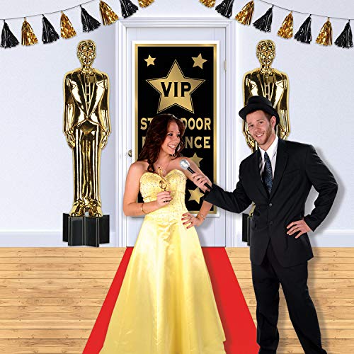 Beistle Neuheit Roter Teppich Gangläufer 2 Stück – Awards Night VIP Hollywood Supplies – Weihnachten Laufsteg Teppich für Urlaub Partys – Hochzeitseingangs-Dekor 61 cm x 48 cm