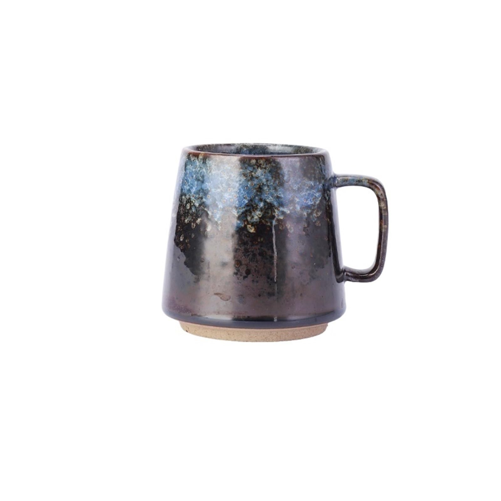 HLHLOP777 Coffee Mugs Retro Ceramic Coffee Cup Afternoon Tea Milk Mug Irregular Pattern with Handle Coffee Cup