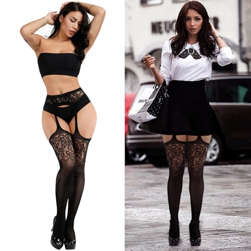 Image of Fishnet Stockings for Women With Stretch Waistband,Fishnets With Reinforced Toes, Fishnet Tights With High Elastic