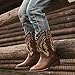 Parrosoo Boys Boots Cowboy Kids Cowgirl Western Boot Litter Girl Riding Shoes Kid Size 12 Square Toe Wide Calf Boy Horse West Clothes Fall Horseback Low Heel Hunting Fashion(8902 Brown 12)