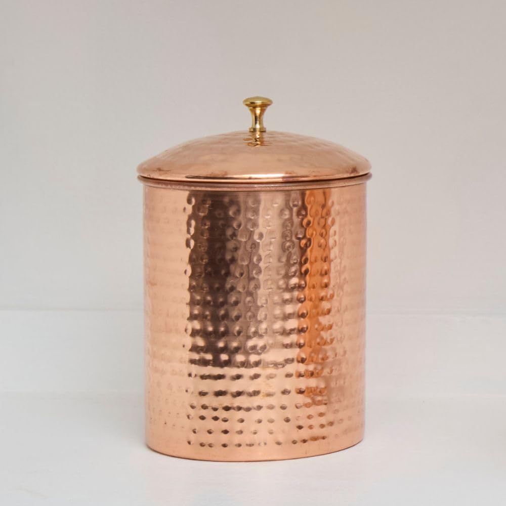 Coffee Canister, Copper, 7.5" Tall