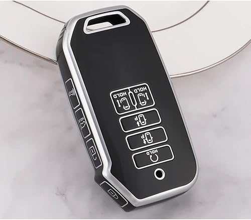 Car Key Case for Kia K2 Rio Sorento K4 Cerato Forte Picanto Stonic Carnival, 9 Buttons TPU Car Key Case Cover