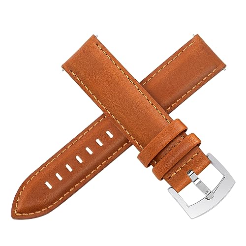 Image of OTTOODY Leather Watch Bands Quick Release, Elegant Top Grain Leather Watch Straps for Men & Women, Choice of Color & Width - 18mm, 19mm, 20mm, 21mm or 22mm Wristbands Bracelet for Watch & Smartwatch