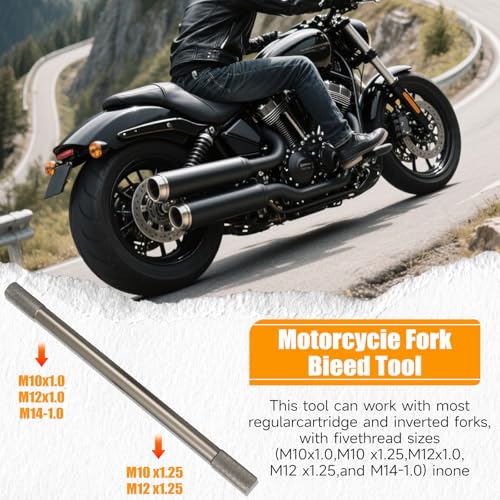 Image of Motorcycle Fork Service Tool Kit,Motorcycle Oil Tool,3PCS Fork Maintenance Tool Set Fork Oil Level Tool, Fork Spring Compressor, and Damper Rod Bleed Tool