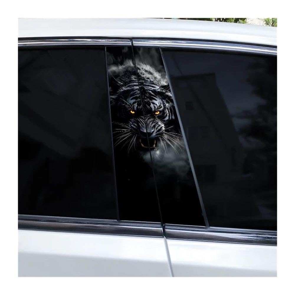 Body Parts 2pcs Fierce Animal Theme Car Center Pillar Decals Waterproof Door Pillar Stickers(M)