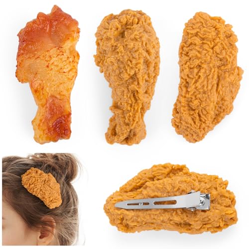 Horquillas de imitación de alas de pollo fritas en paquete de 3 unidades para el pelo