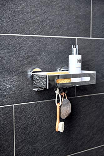 WENKO Portaoggetti da parete con gancio in acciaio...