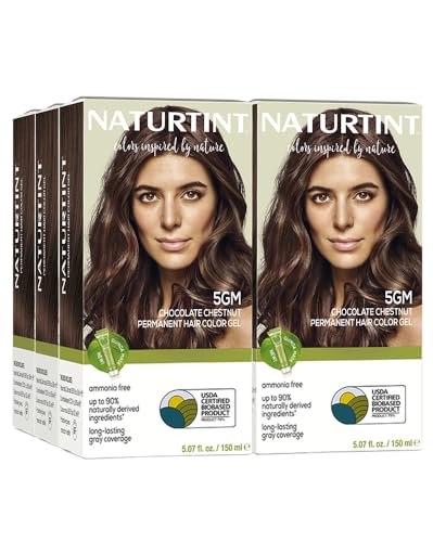Naturtint 5GM Chocolate Chestnut Permanent Hair Color (Pack of 6), Ammonia Free, Vegan, Cruelty Free, up to 100% Gray Coverage, Long Lasting Results (Packaging may vary)