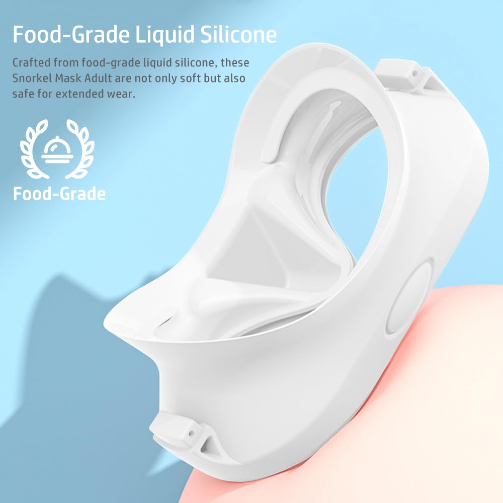 HINATAA Snorkel Set Adults, Fashionable Macaron Colors Frameless Snorkeling Mask, Ultra Wide View Anti-Fog Snorkel Mask Set - Image 2