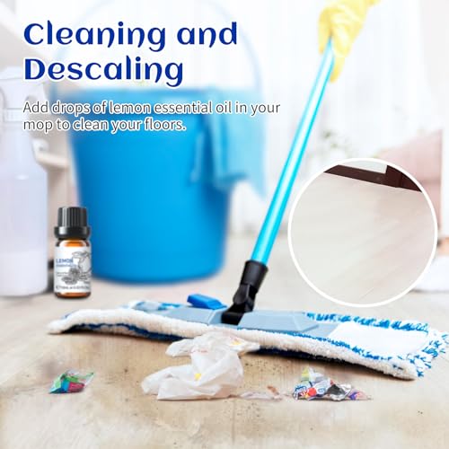 Image of HIQILI Lemon Essential Oil, Household Cleaning, Air Purification, Skin Care, Can be Added to Cleansers, Sprays, Body Lotions Use - 0.33 Fl Oz /10ML