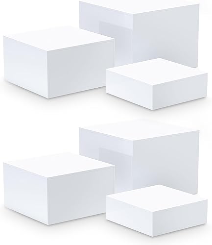 Elevadores de buffet, elevadores de alimentos para mesa de bufé, elevadores blancos para figuras de exhibición, coleccionables, joyas, cubo