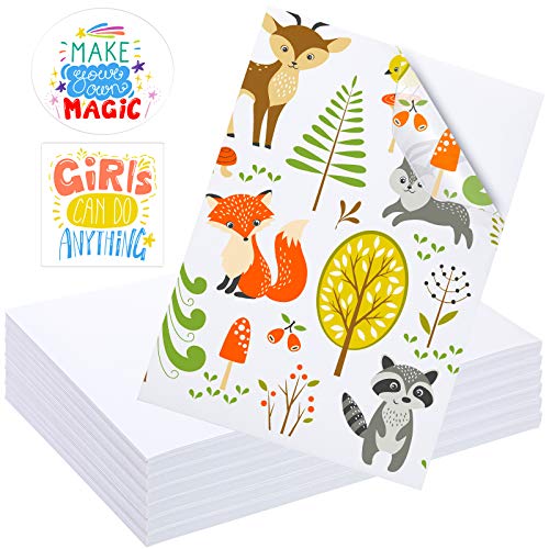 50 Sheets Translucent Printable Vinyl Sticker Paper for Inkjet and Laser Printer Waterproof Decal Paper Sheet Sublimation Paper, 8.26 x 11.4 Inches (A4 Size)