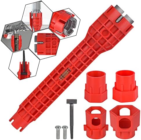 NEWANOVI (14-in-1) Faucet and Sink Wrench Faucet and Sink Installer, Multi-functional Wrench Plumbing Tool for Toilet Bowl, Sink, Bathroom, Kitchen Plumbing and More