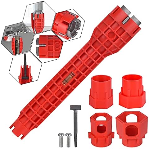(14-in-1) Faucet and Sink Wrench,NEWANOVI Faucet and Sink Installer, Multi-functional Wrench Plumbing Tool for Toilet Bowl, Sink, Bathroom, Kitchen Plumbing and More Cover