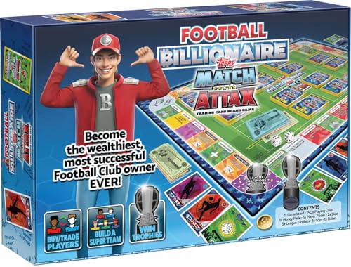 Football Billionaire Match Attax Edition Family Board Game For Kids and Adults | Ages 6+ | A Trading & Family Strategy Game for 2-6 Players as Seen on Dragon's Den