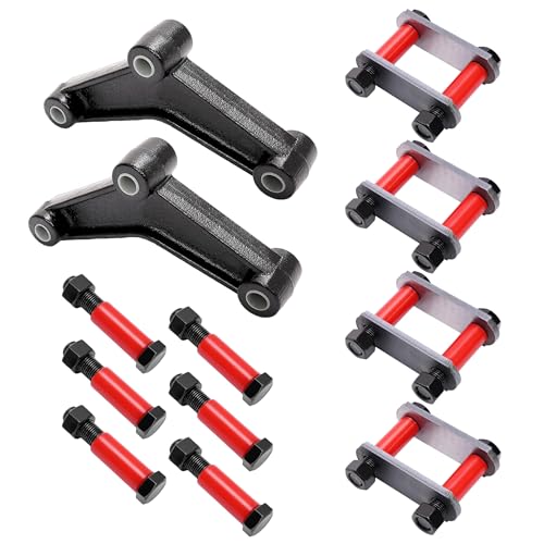 KUAFU Trailer Shackle Kit, Tandem Axle Truck/Trailer Spring Suspension Rebuild Kit Compatible with Double Eye Springs (3.5K -5.2K Axles) Equalizer & Shackle Strap Upgrade Kit