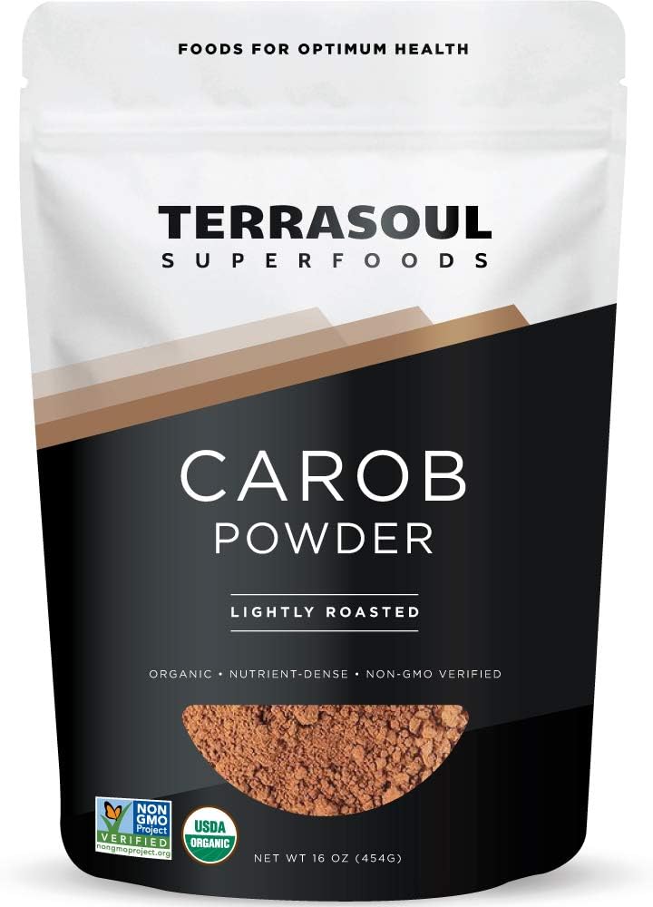 Terrasoul Superfoods Organic Carob Powder, 1 Lb - Cocoa Powder Alternative | High in Fiber