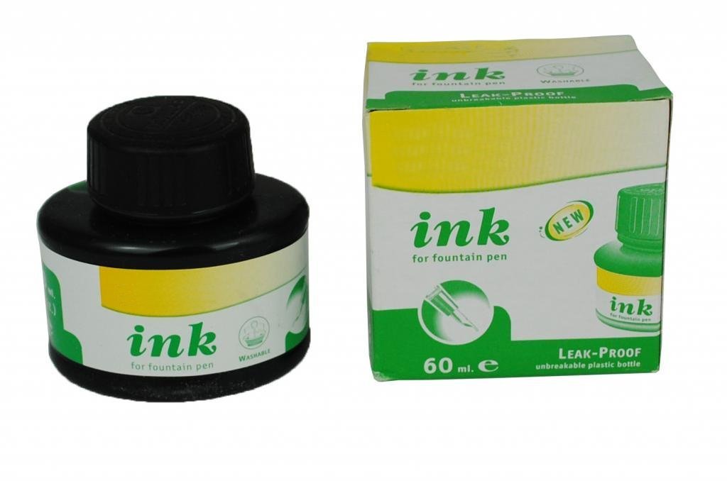 𝗪𝗔𝗦𝗛𝗔𝗕𝗟𝗘 Green Fountain Pen Ink Bottle, Caligraphy Ink Refill for Fountain Pens, Brush Pens, Oblique Pens, Quill & Various Pen Types