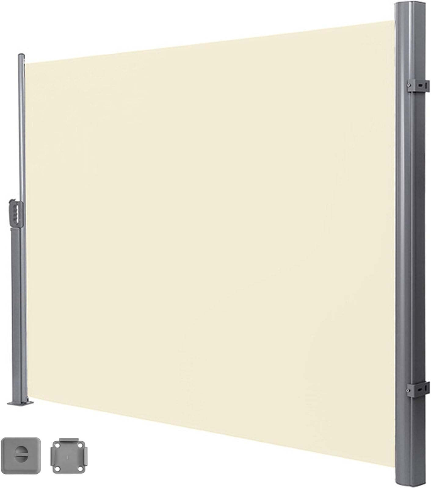 63"x118" 71"x138" Retractable Side Awning,Privacy Screen for Blocking Dust,Sunshine,UV Resistant,Waterproof,Outdoor Shade Divider for Patio,Garden,Balcony(Beige,71''X118''(180x300cm))