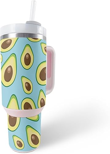MightySkins Skin - Vaso compatible con Stanley The Quencher H2.0 FlowState de 40 onzas, aguacates azules, cubierta protectora, duradera y única de