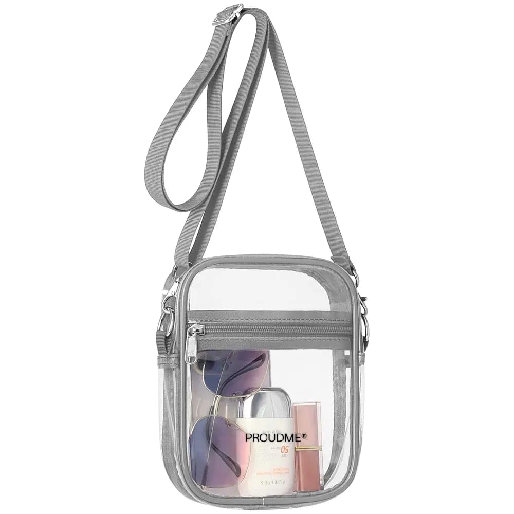 Clear Crossbody Purse Bag for Women, Transparent PVC Bag with 3 Compartments & Adjustable Strap – Stadium Approved Waterproof Shoulder Bag, Multipurpose Makeup & Travel Bag for Concerts & Festivals-image-36