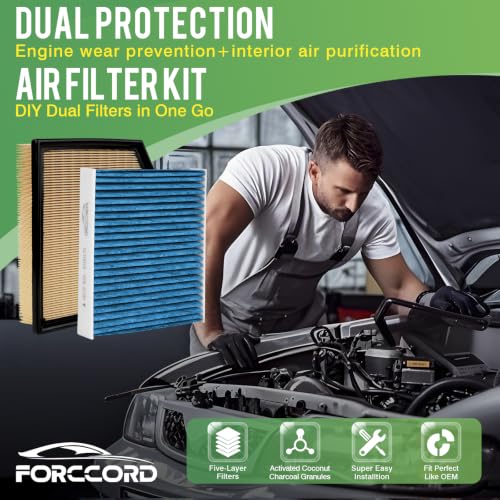 Image of Cabin & Engine Air Filter Kit for IS350 13-24 IS300 16-24 IS200T 16-17 | for Lexus IS250 GS350 GS200T GS450H RC350 RC300 RC300, Replace#CF10074 CA10996, Air Filter Combo Replacement Car Accessories