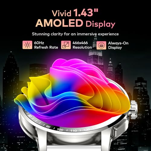 Image of itel Unicorn Max Smartwatch with 1.43 inch AMOLED Display, 1000 Nits Brightness, AI Voice Assistant, Bluetooth V5.3, IP68 Waterproof, 200+ Watch Faces, 100+ Sports Modes (Aluminum Silver)