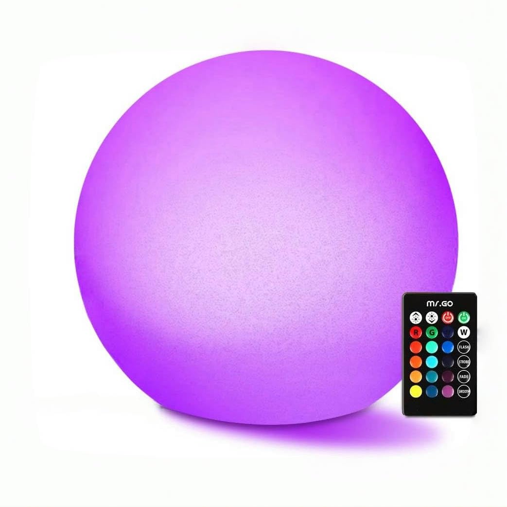 Sfera luminosa LED Multicolor RGB Battery con ricarica solare Diametro cm 40