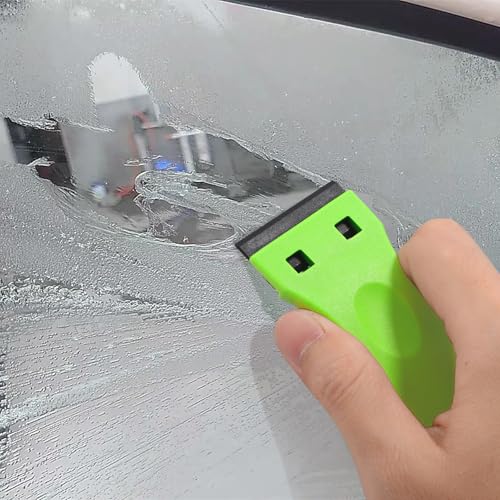 Image of EHDIS 1.5 inch Plastic Razor Scraper with 10pcs Double Edged Plastic Blades for Removing Labels Stickers Decals on Glass Windows