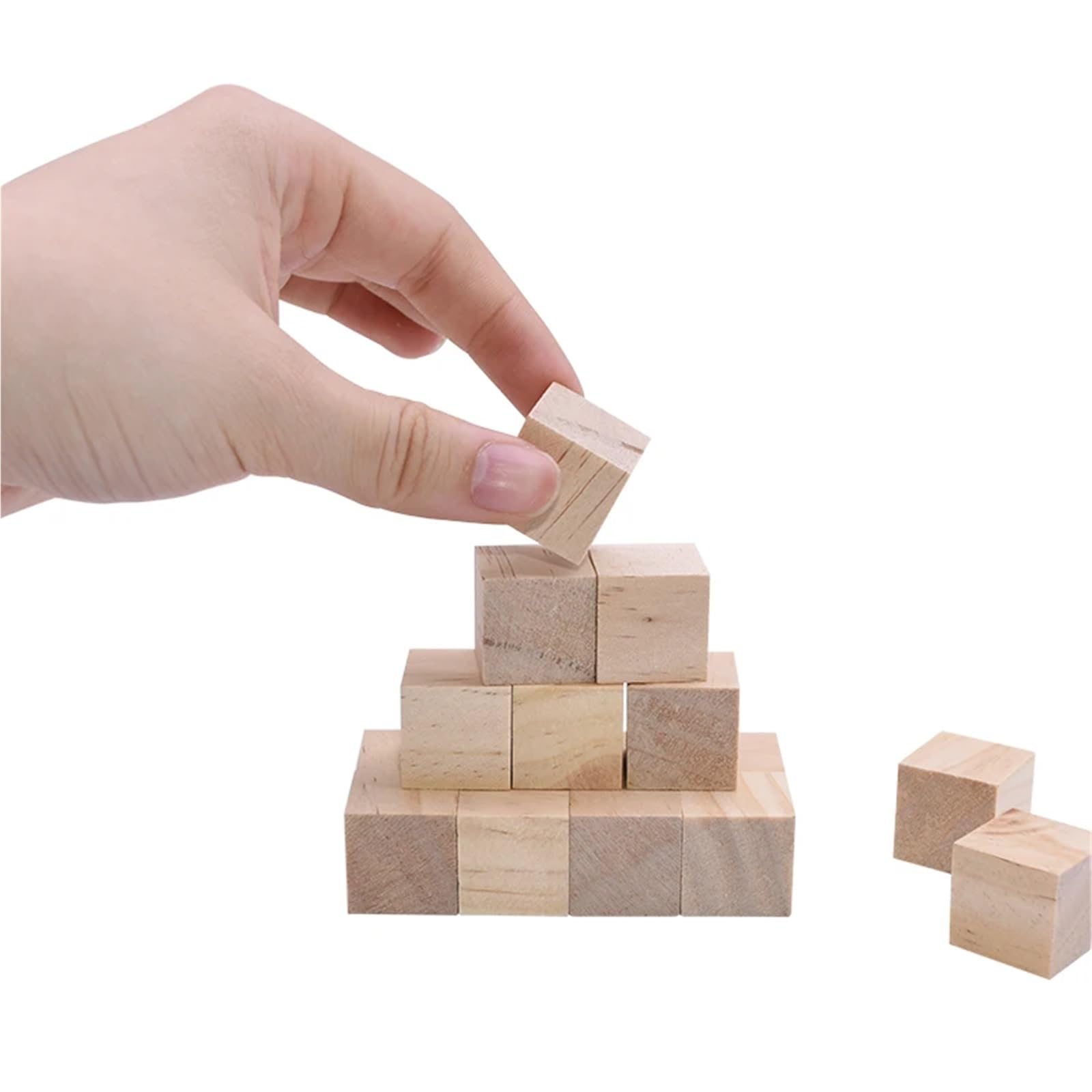 500 piezas de cubos madera 1 cm, bloques cuadrados maciza sin terminar for manualidades, for hacer rompecabezas, modelos construcción