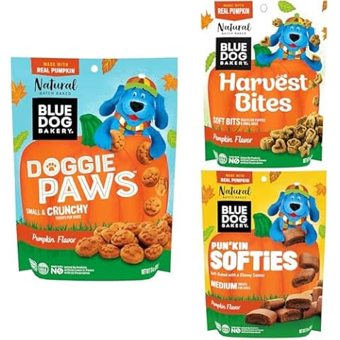Blue Dog Bakery Pumpkin Dog Treats, Made with Real Pumpkin, Batch Baked in The USA, All-Natural Fall Dog Treats, 1 Bag Each Cover